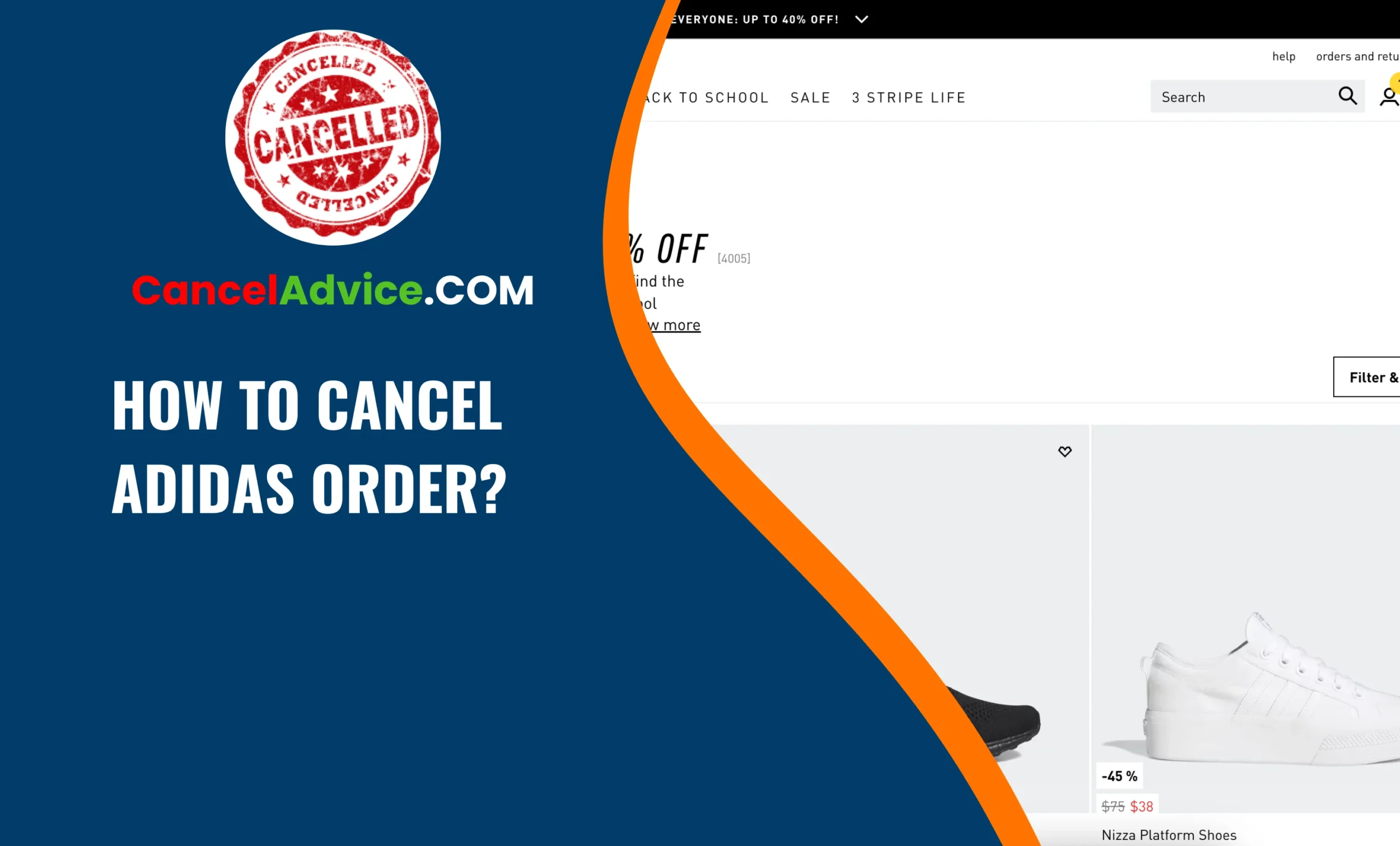 how to cancel adidas order
