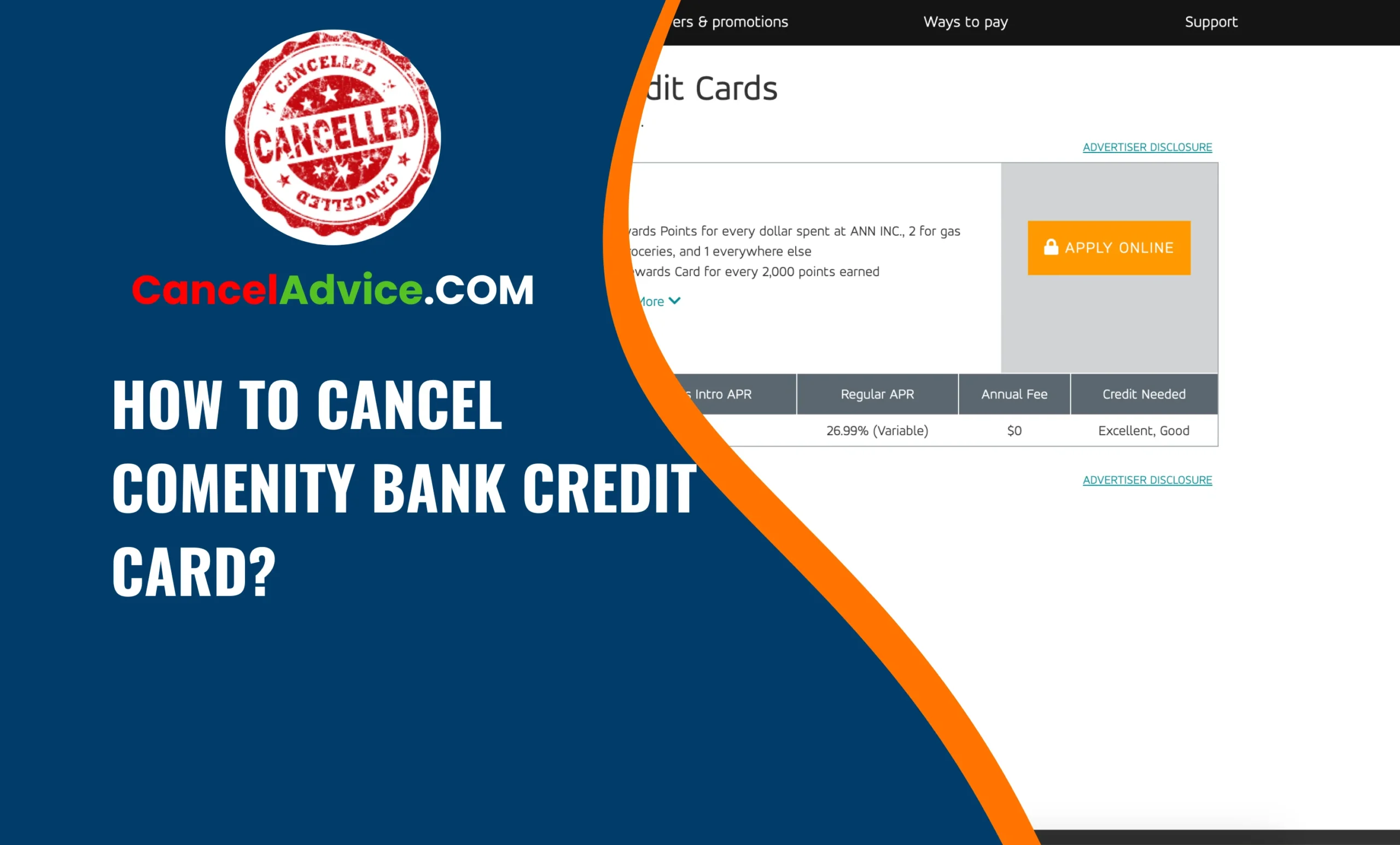 how to cancel comenity bank credit card