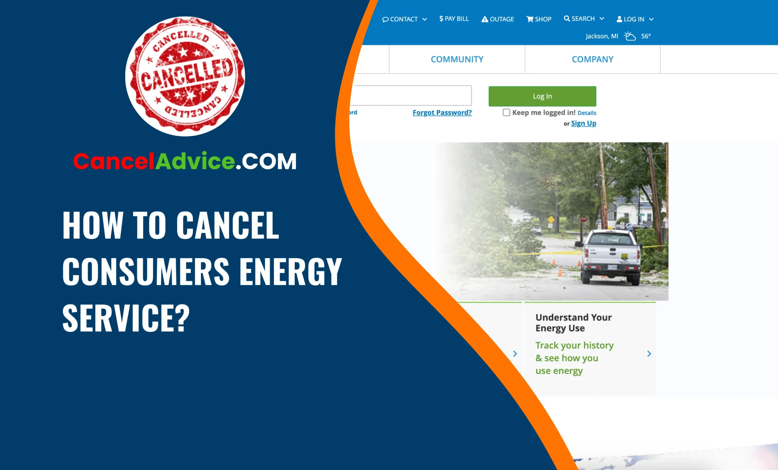 how to cancel consumers energy service