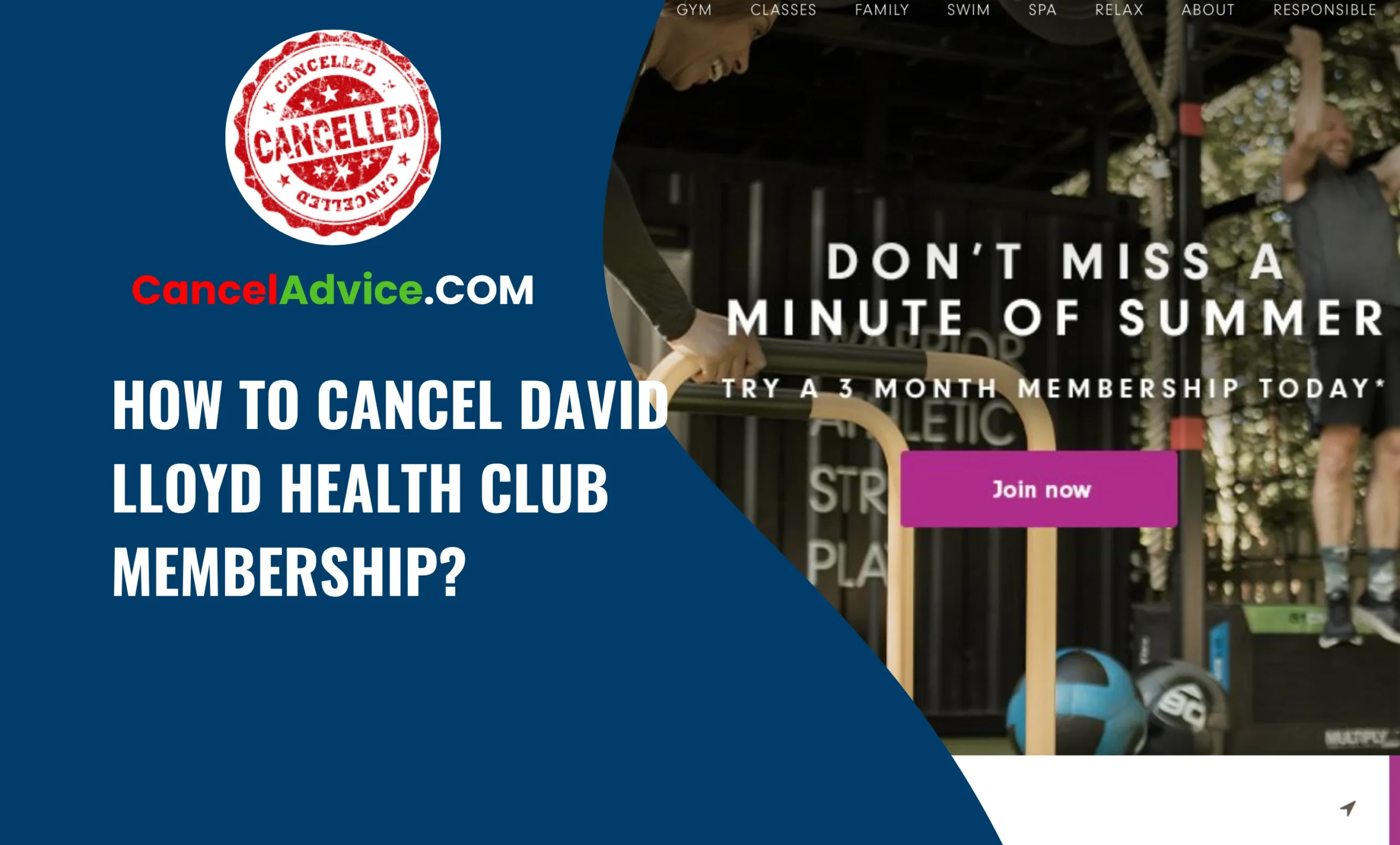 how to cancel david lloyd health club membership