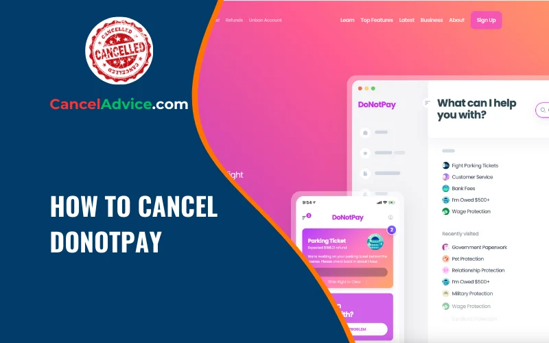 how to cancel donotpay
