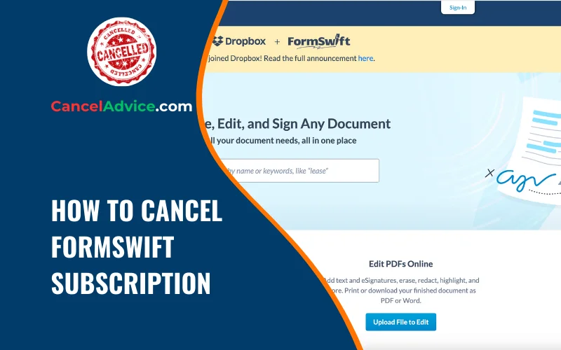 how to cancel formswift subscription