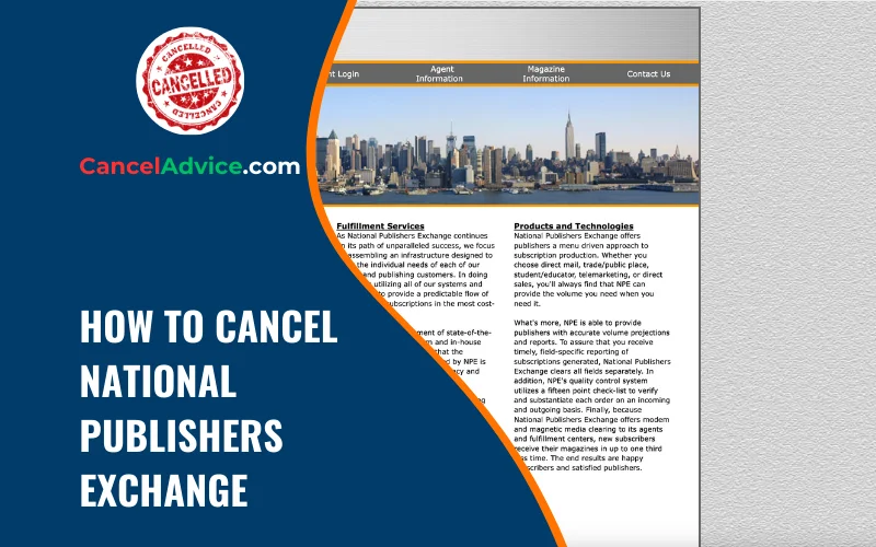 how to cancel national publishers exchange
