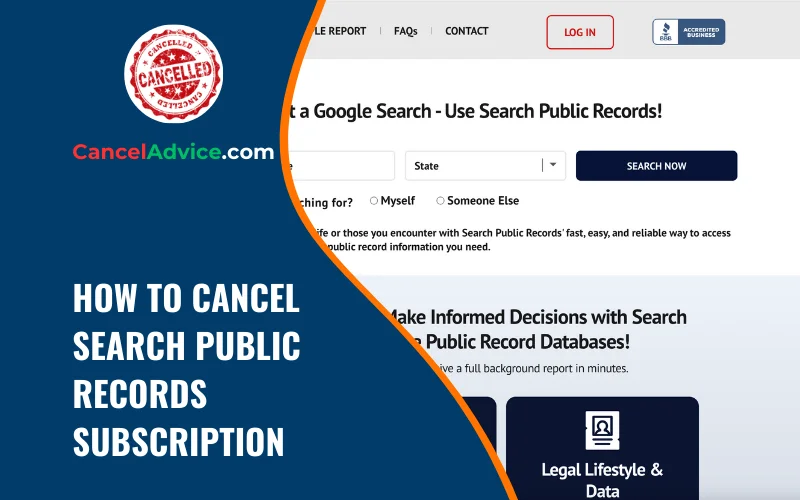 how to cancel search public records subscription