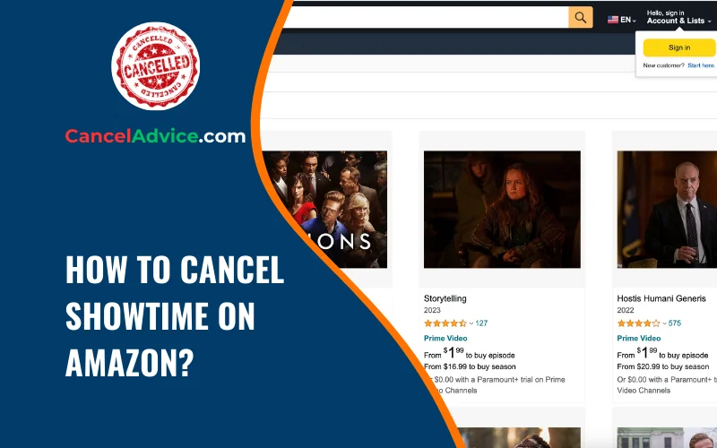 how to cancel showtime on amazon