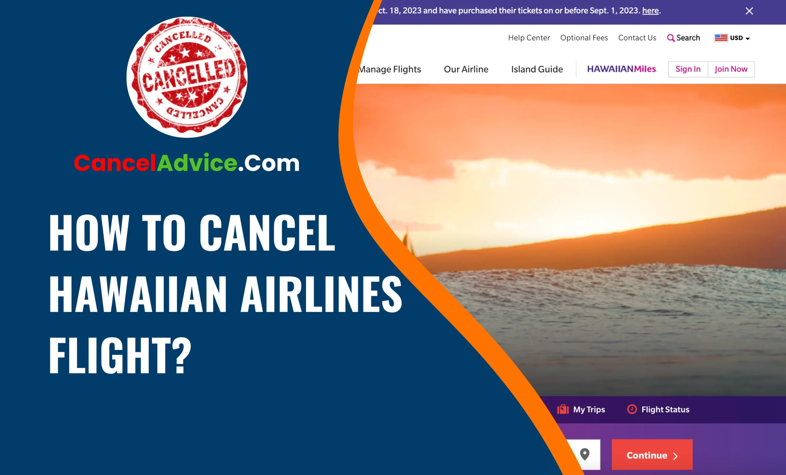 how to cancel hawaiian airlines flight