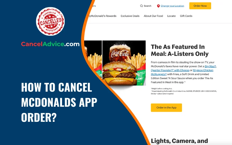 how to cancel mcdonalds app order